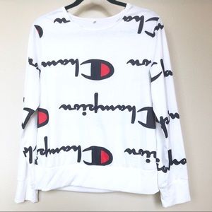 NWOT Champion Heritage Print Logo Long Sleeve Tee